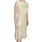 Odille from Anthropogie Embroidery and Floral Appliqué Dress size 6 White Photo 6