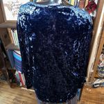 Modcloth blue velvet scoop neck flowy 2x elegant blouse Photo 1