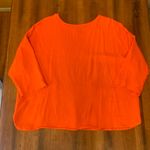 Jones & Co Top 1X Vibrant Orange Blouse with Front Pockets 100% Cotton Photo 7