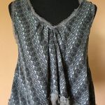 Free People Gray Sleeveless Flared Crop Top Photo 0