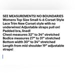 No Boundaries  Womens Top Size Small Corset Style Lace Trim Padded Bra New Photo 7