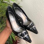 BCBGirls Y2K Patent Black BCBG silver buckle office siren core preppy academia high heels 3” stiletto-6B #gothic #whimsygoth Photo 0