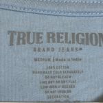True Religion  Light Blue Gold Studded Graphic Shirt Size Med GUC #2598 Photo 4