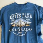 Vintage Navy Blue Estes Park Colorado Long Sleeve Cotton Tee Shirt Sz Medium Photo 10