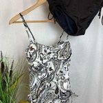 Lands' End Land’s End White & Brown Paisley Print Tankini 2 Piece Swim Bathing Suit 4-6 Photo 0