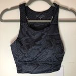 Anthropologie All Fenix Sports Bra Snakeskin Long Sports Bra in Navy Sz M BNWT Photo 2