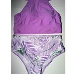 bikini set swimsuit SZ Large Purple Palms Photo 2