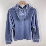 UGG  Women's Velour Pullover Hoodie Periwinkle Blue Drawstring Large‎ Lounge Soft Photo 2