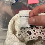 D&Y Groovy vintage 80’-90’s white eyelet zip front pointed collar cardigan blouse Photo 8