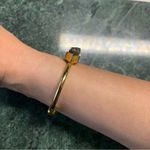 kinsley armelle Raven Druzy Quartz bracelet S/M Gold Tone Bangle Cuff Black Photo 2