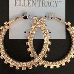 Ellen Tracy  Crystal Embellished Inside Out Hoops Photo 0