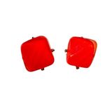 Neon orange post earrings Photo 3