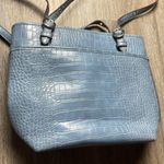 Anne Klein Blue Crocodile-Embossed Tote Bag Photo 1