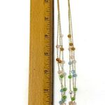 14K layered chain necklace with crystal beads Gold Photo 10