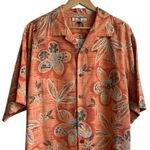 Tommy Bahama Tommy Bahamas Mens Silk Shirt L Orange Hawaiian Button Up Casual Office Travel Photo 4