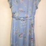 Ralph Lauren Dress Summer Sleeveless Floral Light Blue Button Top Size 12 Photo 1