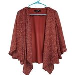 Forever 21 Dot Print Loose Fit Sheer Open Front Cardigan Red Size Medium Photo 0