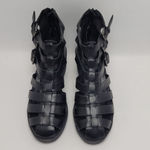 Refresh  Black Gladiator Fisherman Caged Platform Block Heel Sandals Size 8.5 Photo 2