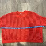 Old Navy  Orange Open Knit Long Sleeve Cropped Pullover Top Women’s Size XL Photo 6
