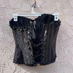 M Acrylic boning black floral bustier corset Size M Photo 3