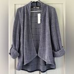 Soft Surroundings Warwick Topper Sweater Blazer Smokey Lavender Plaid size large Photo 1