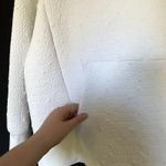 Athleta white quilted pattern cowl neck sweater kangaroo pocket women's L Photo 2