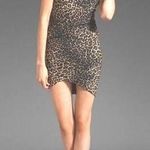 Torn By Ronny Kobo Kaitlyn Pleated Brown M Animal Print Mini Dress NWT $480 Photo 0