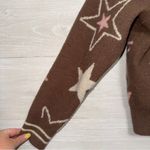 Celebrity Pink Women's Brown Star Print Button Front Cardigan Sweater size large Photo 2