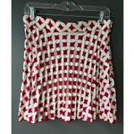 ZARA Stylish  Pleated Skirt - Red and White Pattern Photo 3