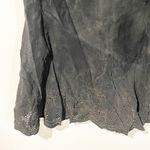 Chico's Chico’s Size 0 Small Leather Flare Bottom Midi Skirt with Laser Cut Detailed Hem Photo 4