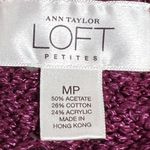 Loft Ann Taylor  Loose Knit V Neck Maroon Sweater - Size Medium Petite - EUC Photo 4