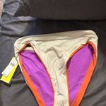 ONEONE Anthropologie Gwenyth Colorblock Bikini Bottoms Large Orange Photo 5