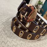 Gold Grommet Leather Belt Photo 2