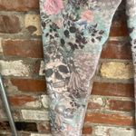 Evolution and creation Evolution Creation Skull Mutli Colored Floral Athletic Work Out Cropped Leggings Photo 4