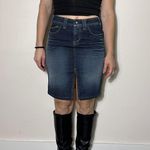 Yanuk Visionary Stitch Denim Skirt with Slit Size 6 Blue Photo 0