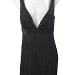 Marina Black Sequin Sleeveless Deep V Photo 0