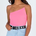 Princess Polly  Pink Asymmetrical Neckline Bodysuit Photo 0