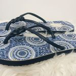 Vera Bradley Navy blue braided Starry Night Women's Flip Flops Size 10. Photo 0