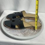 Lemonade Black Croc Embossed Slide Sandals Womens Size 9 Flat Summer Shoes Photo 6