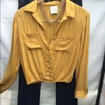 Harper Heritage  Women’s Button Up Long Sleeve Roll Tab Sleeve Striped Blouse Photo 6