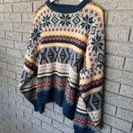 Bonjour Vtg Women’s Nordic Fair Isle Print Crewneck Sweater Grandpacore Comfy Size XL Photo 5