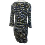 Chico's  Polka Dot Button Neck Dress Black Yellow Gray White‎ Photo 4