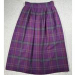 Pendleton Vintage  Wool Skirt Women 8 Purple Tartan Plaid Midi Red Academia Photo 1