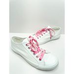 BP Canvas Sneakers Womens Size 6.5 White Pink Lace Up Casual Shoes Photo 5