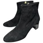 Calvin Klein Womens Size 41 10 Black Suede Lucite Block Heel Ankle Booties Boots Photo 0