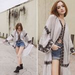 Free People NEW Vagabond Cotton Embroidered beads Tunic Top Ivory Womens Sz S Photo 1