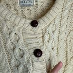 Thomas Keeling Wool Fisherman Sweater Cardigan Sz XL Chunky Hand Knit Photo 5
