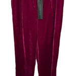 Knew One Cares Velvet Pants Fuchsia Pink High Waist Trousers New Photo 0