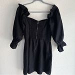 Reformation  Kora Linen Off Shoulder Mini Dress Black Sz 10 Photo 3