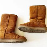 Koolaburra by Ugg  9” Shearling Boots Size 5 Tan Suede Bow Details Warm Cozy Boot Photo 1